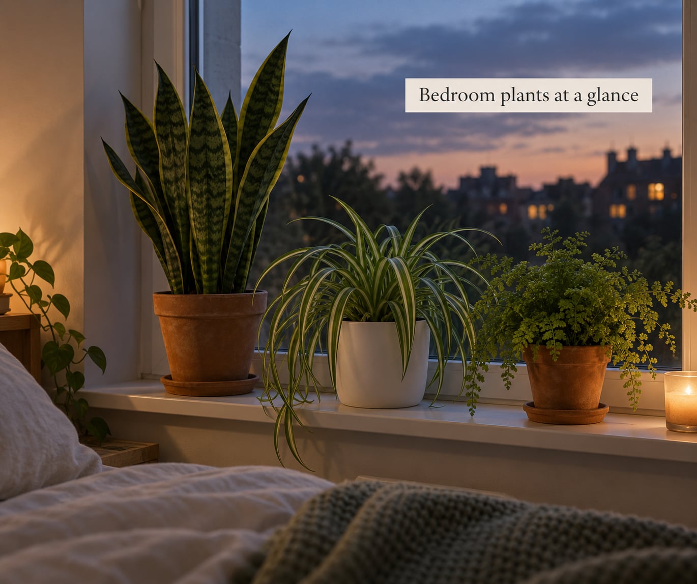 Bedroom plants at a glance