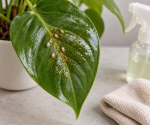 sticky residue on houseplant leaves causes