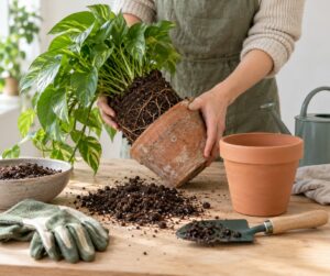 when to repot houseplants