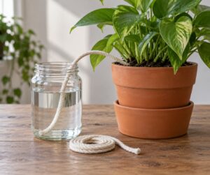 how to make a plant watering wick system