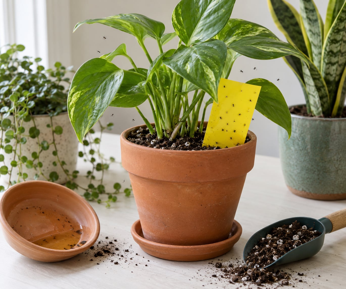 how to get rid of fungus gnats in houseplants