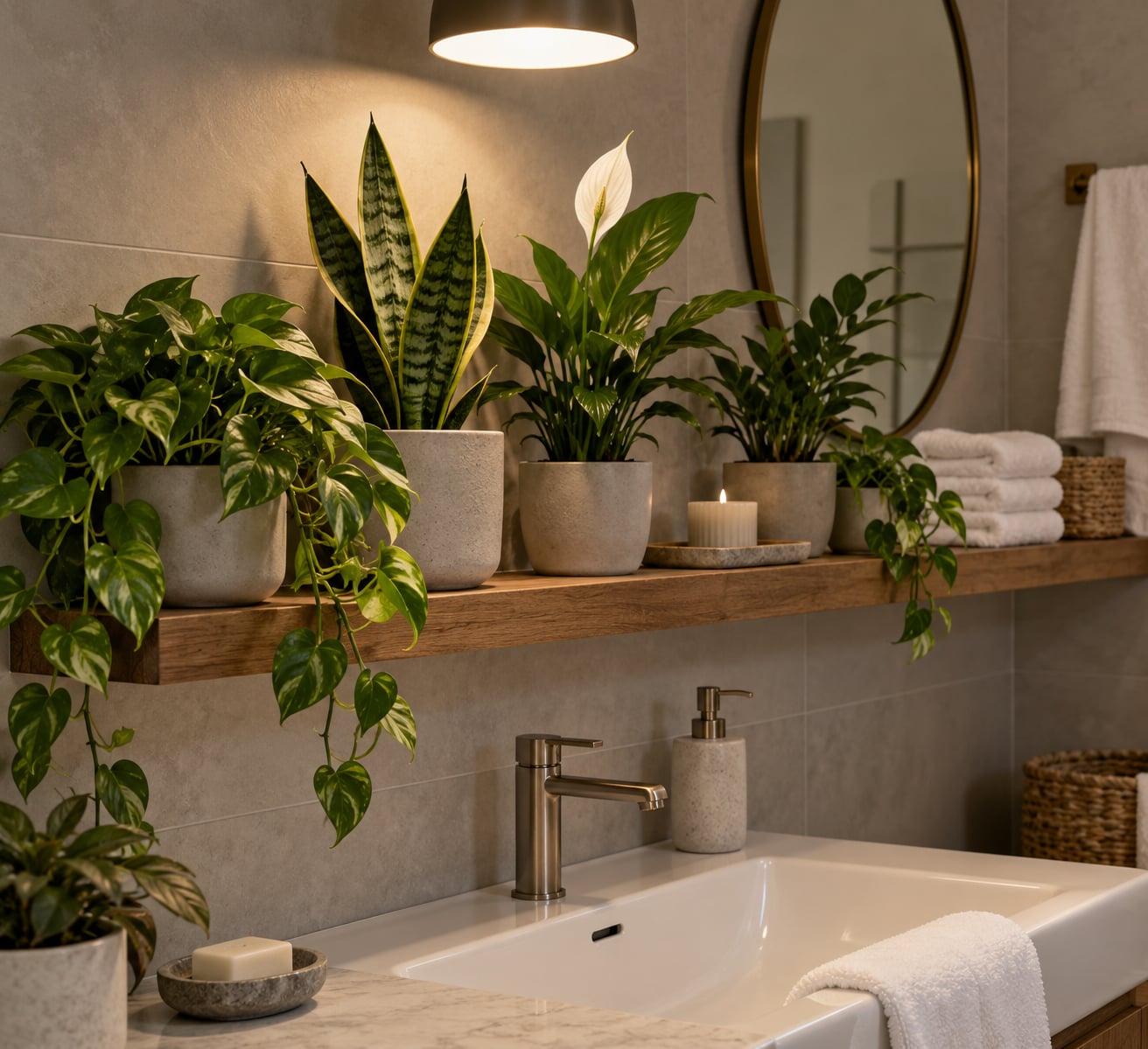 best plants for a bathroom with no window