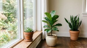 how far from a window should a houseplant sit