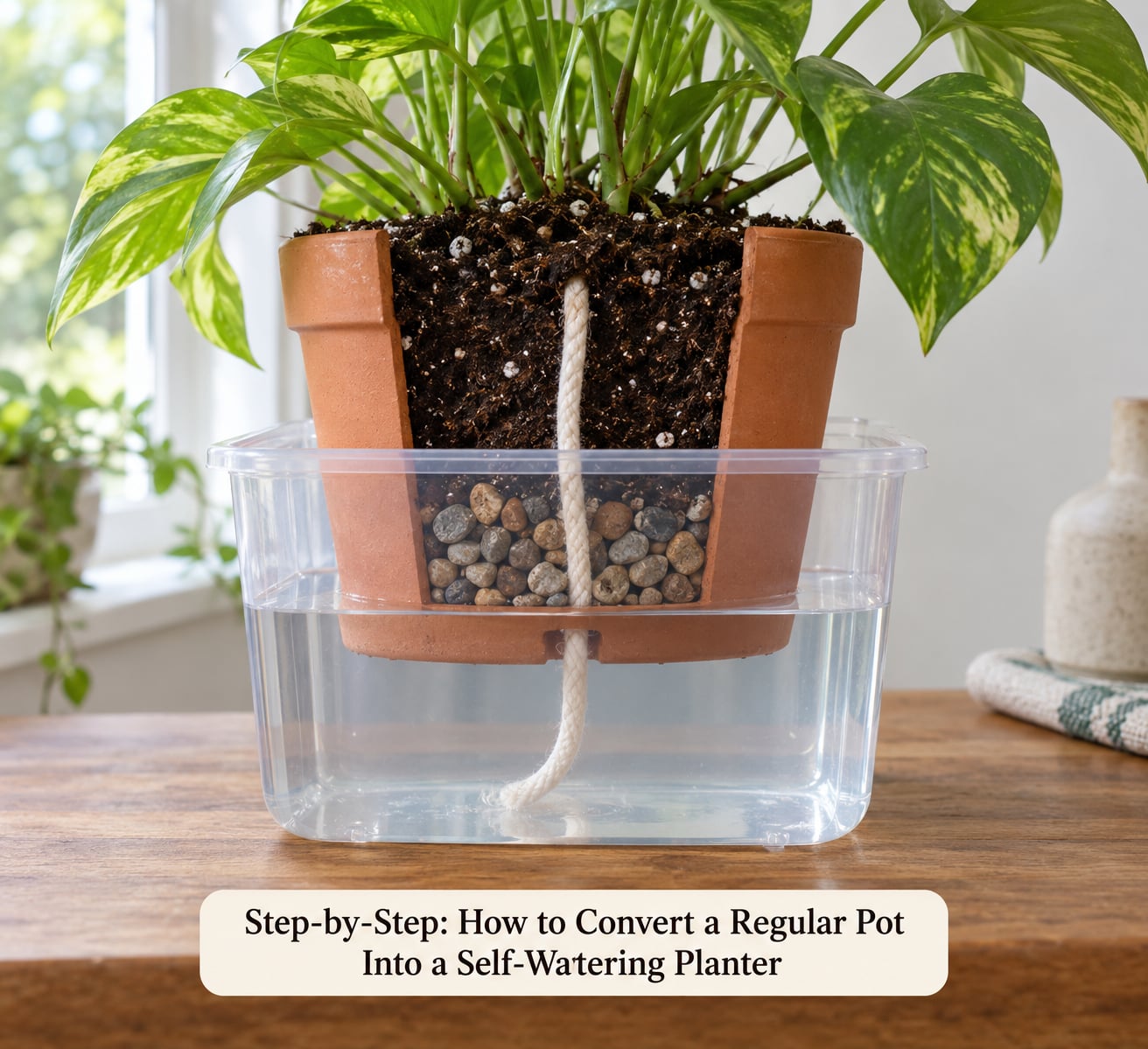 Step-by-Step: How to Convert a Regular Pot Into a Self-Watering Planter