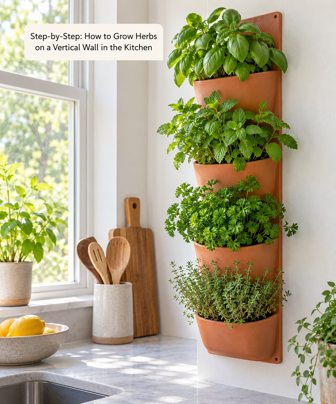 Step-by-Step: How to Grow Herbs on a Vertical Wall in the Kitchen