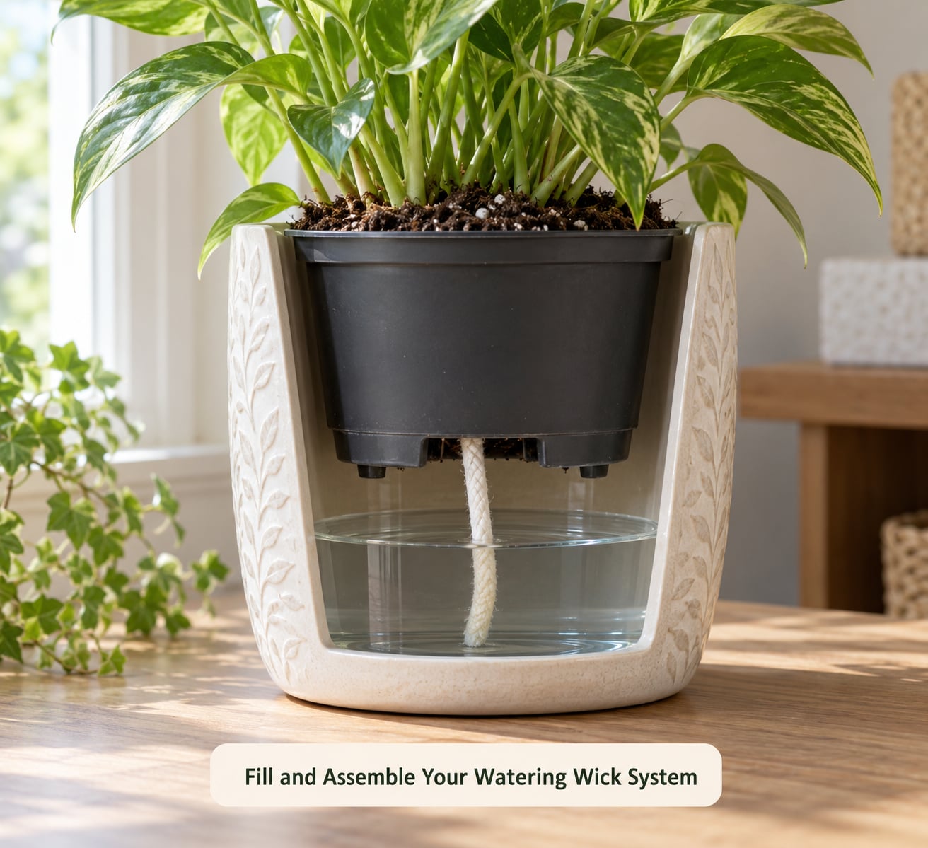 Fill and Assemble Your Watering Wick System