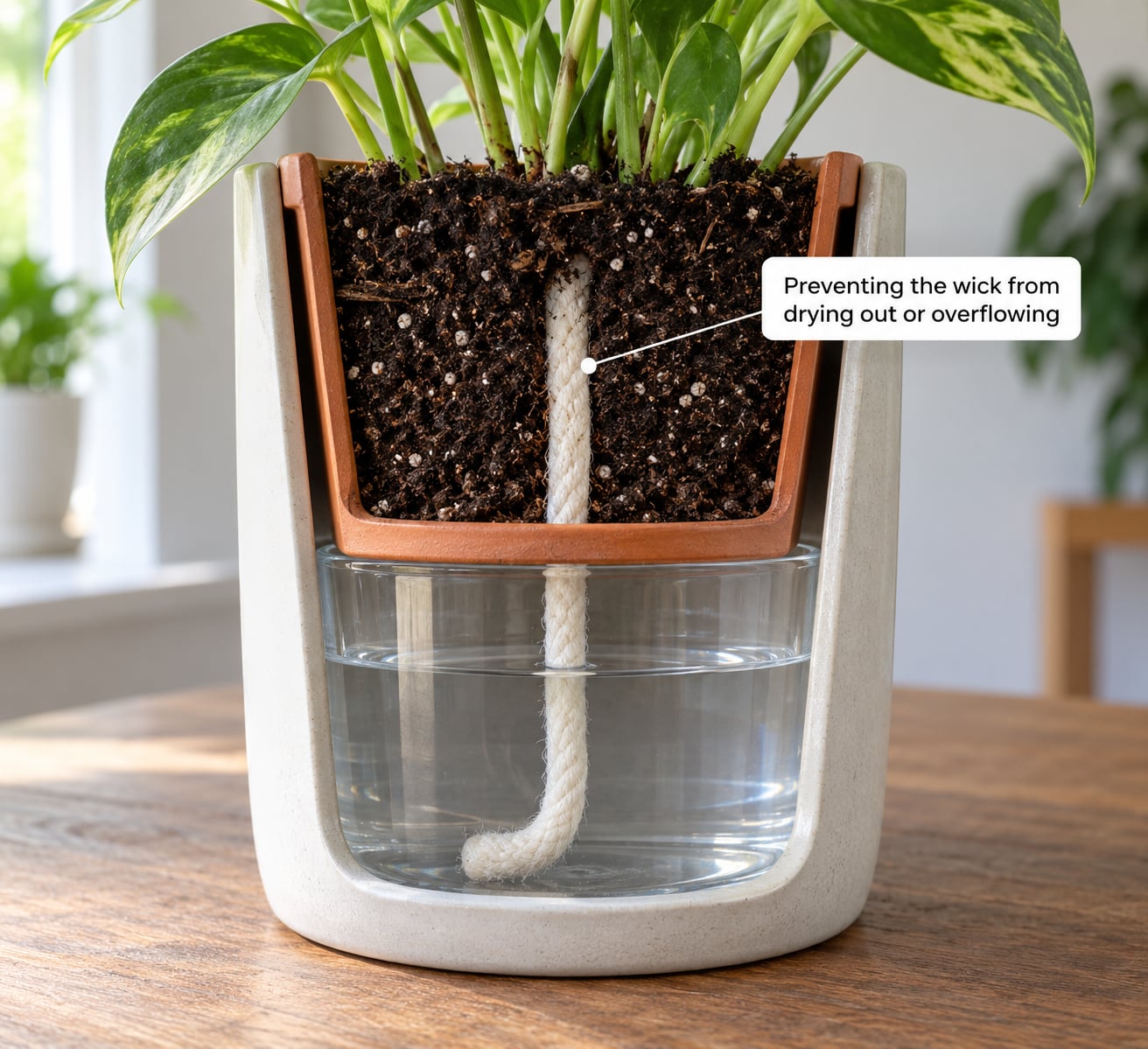Preventing the wick from drying out or overflowing